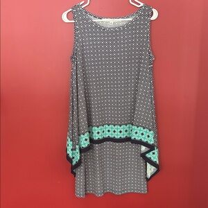 Max Studio Navy and White Geometric Dress